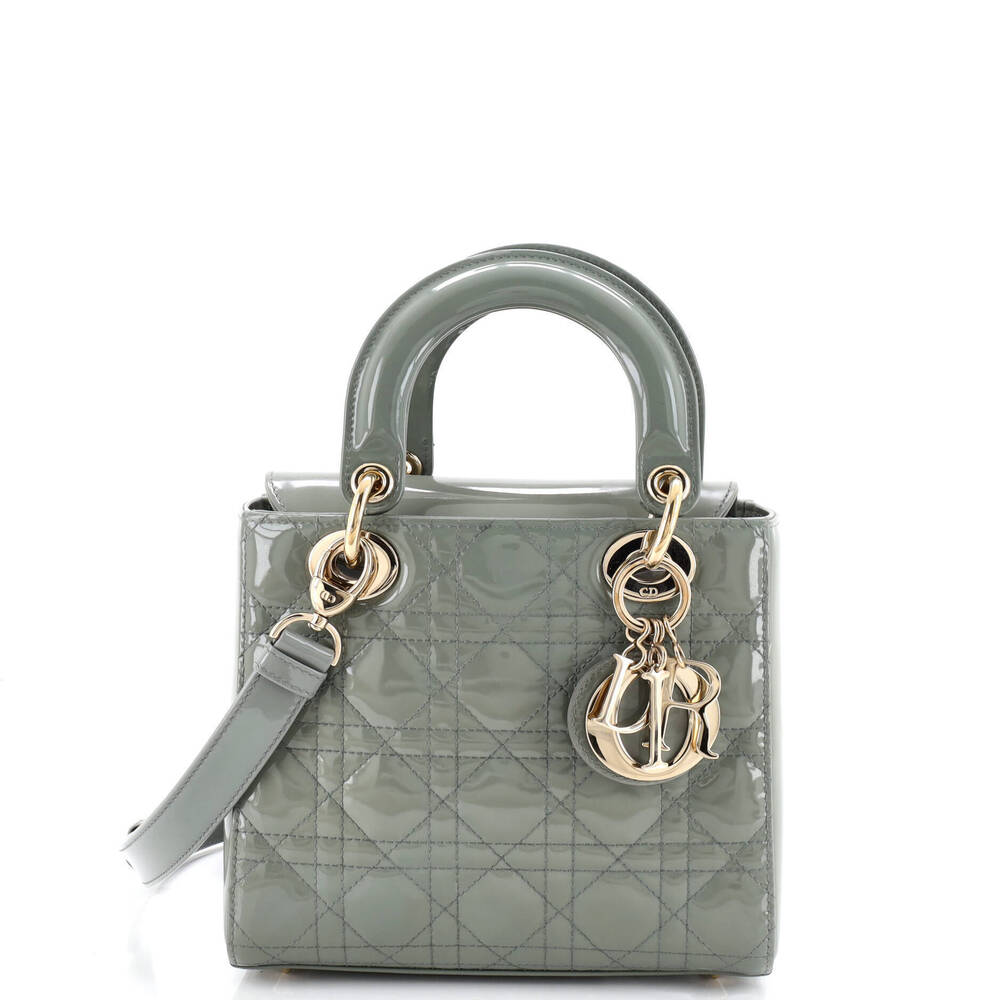 Christian Dior Small Lady Dior Bag Cannage Quilt Patent